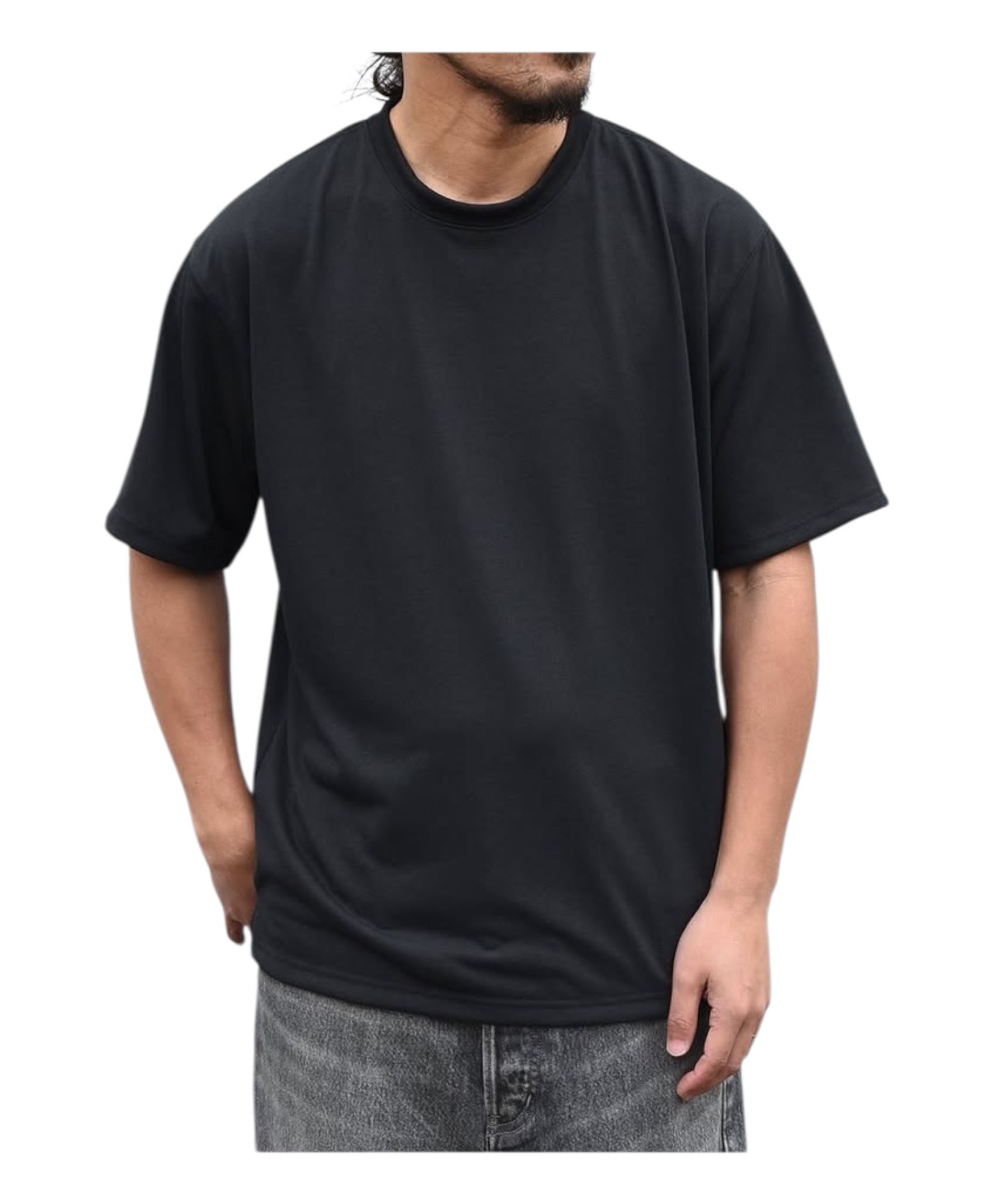 マルーデコットン20s天竺Tee 半袖レギュラーTシャツ  / ブラック [76001]