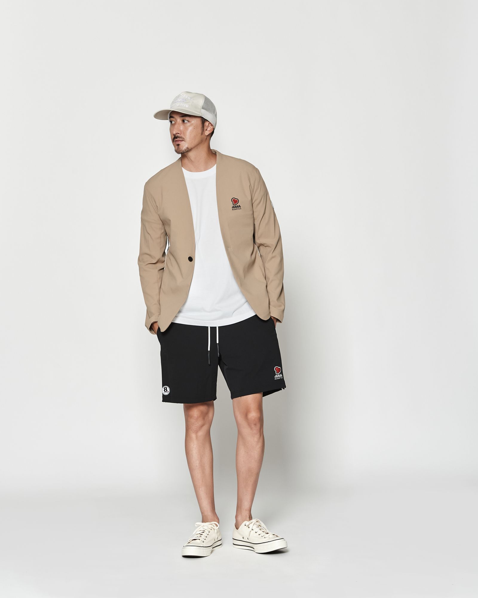 ☆先行予約☆muta MARINE × ACANTHUS / スウィートノーカラージャケット / sweet no collar jacket / BEIGE 【MA2625】