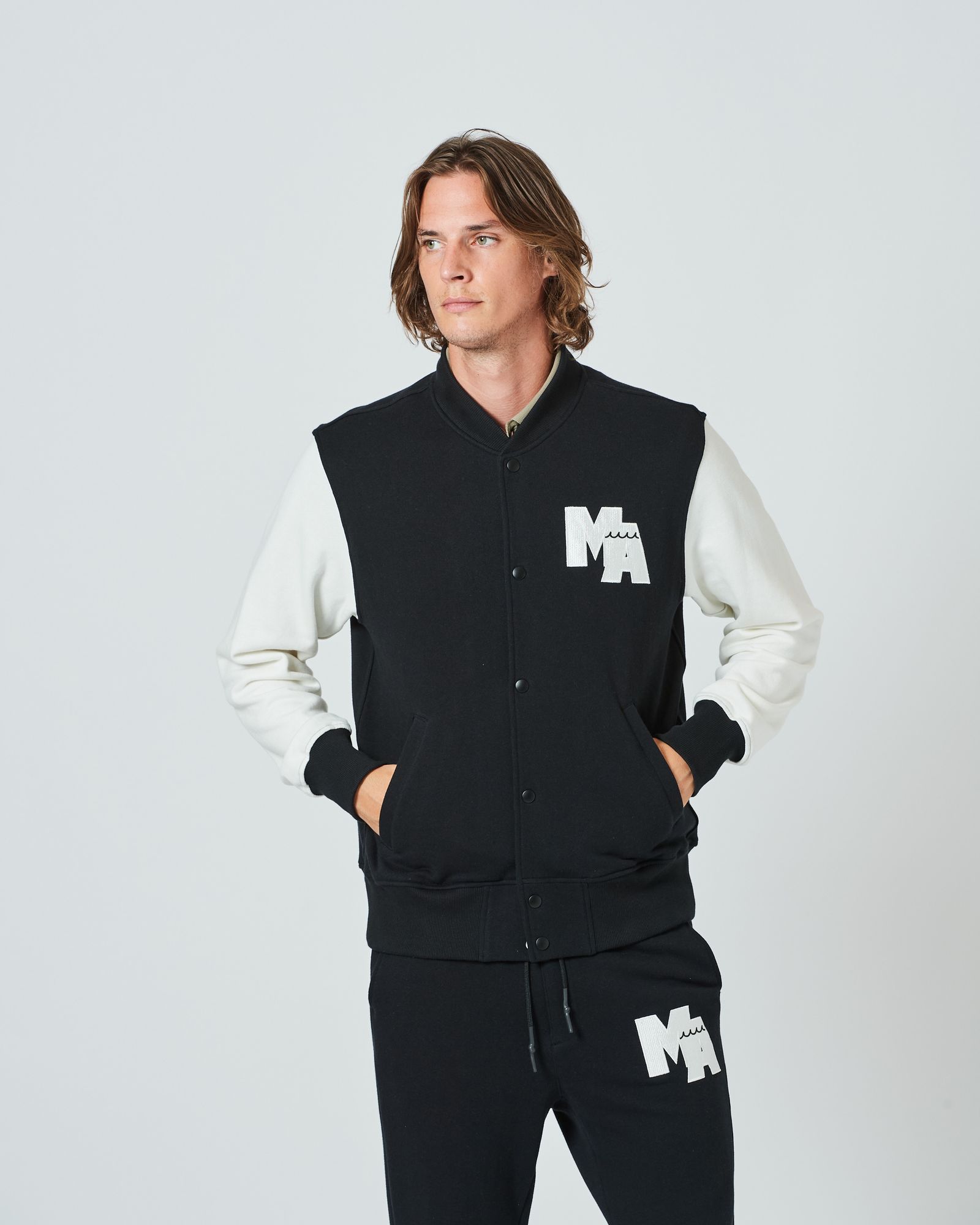 ACANTHUS x muta MARINE / muta Sweat Varsity Jacket / スタジャン / BLACK / MA2407