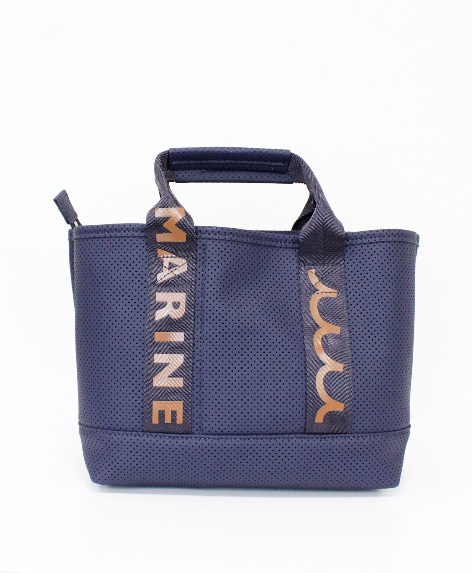 CONTINUA パンチングエシカルレザー パーテーショントートバッグ / ネイビー [MMSG-241110]