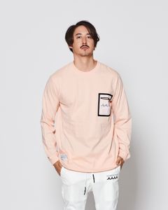 ☆先行予約販売2025年8月下旬～9月下旬頃入荷予定☆ ACANTHUS × muta MARINE / muta Mesh Trimming Pocket L/S Tee / ロンT / PINK 【MA2541】