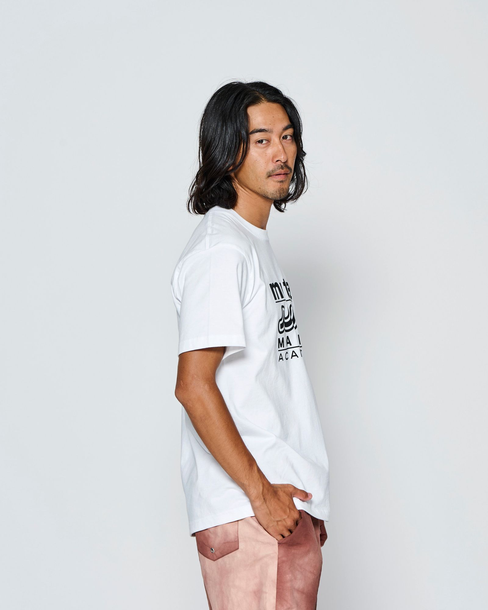 ☆先行予約☆muta MARINE × ACANTHUS  / Wネームロゴ半袖Tシャツ /  W-name logo S/S tee / WHITE【MA2728】