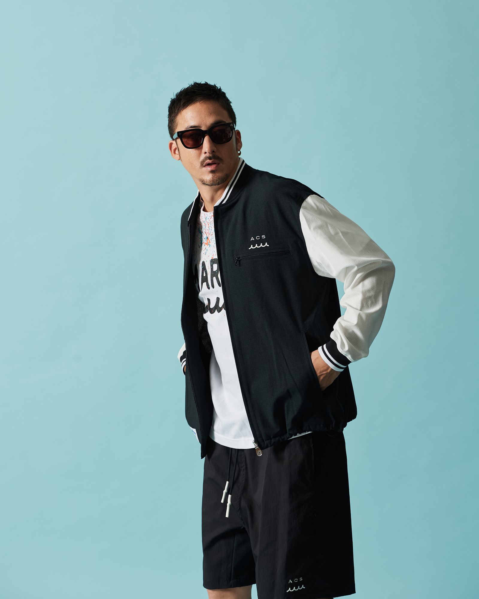 ☆先行予約☆muta MARINE × ACANTHUS  / Dot Air®ベンチレーションジャケット / Dot Air® Ventilation Jacket / BLACK WHITE【MA2603】