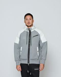 ☆先行予約☆ muta MARINE × ACANTHUS / ジップアップバイカーパーカー / Double-knit Biker parka / GREY【MA2652】