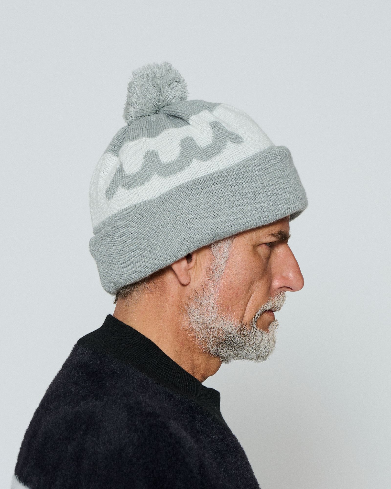 ☆先行予約☆ muta MARINE × ACANTHUS / ニットキャップ / Wave Logo Pom-pom Knit Cap / GREY 【MA2664】