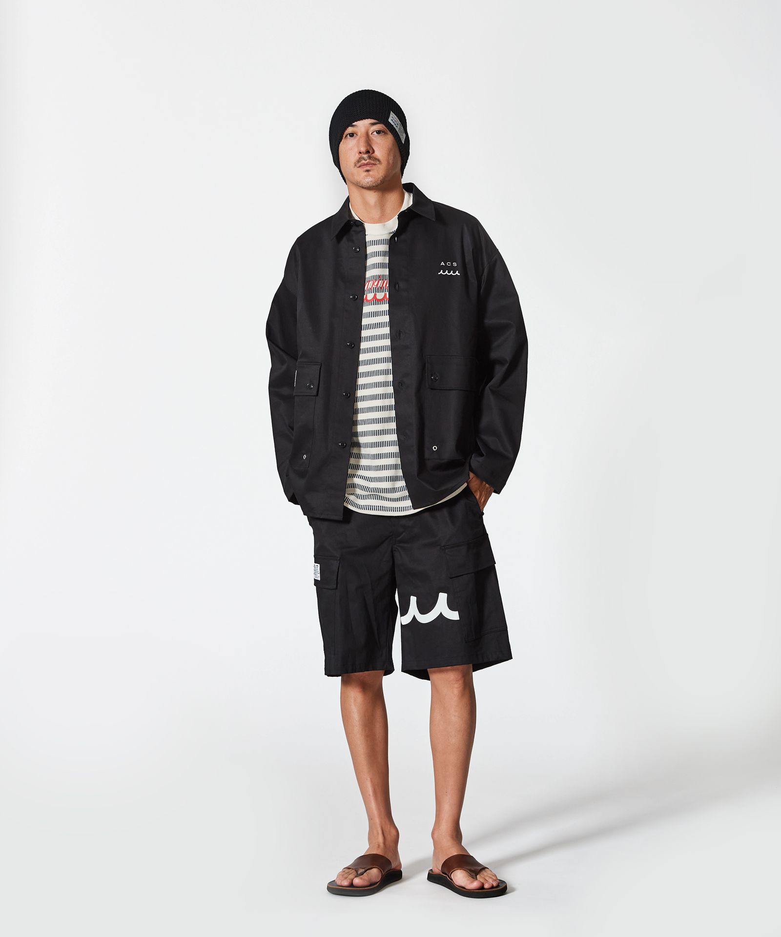 ACANTHUS × muta MARINE / muta Military Shirt Jacket / ミリタリーシャツジャケット / BLACK 【MA2502】