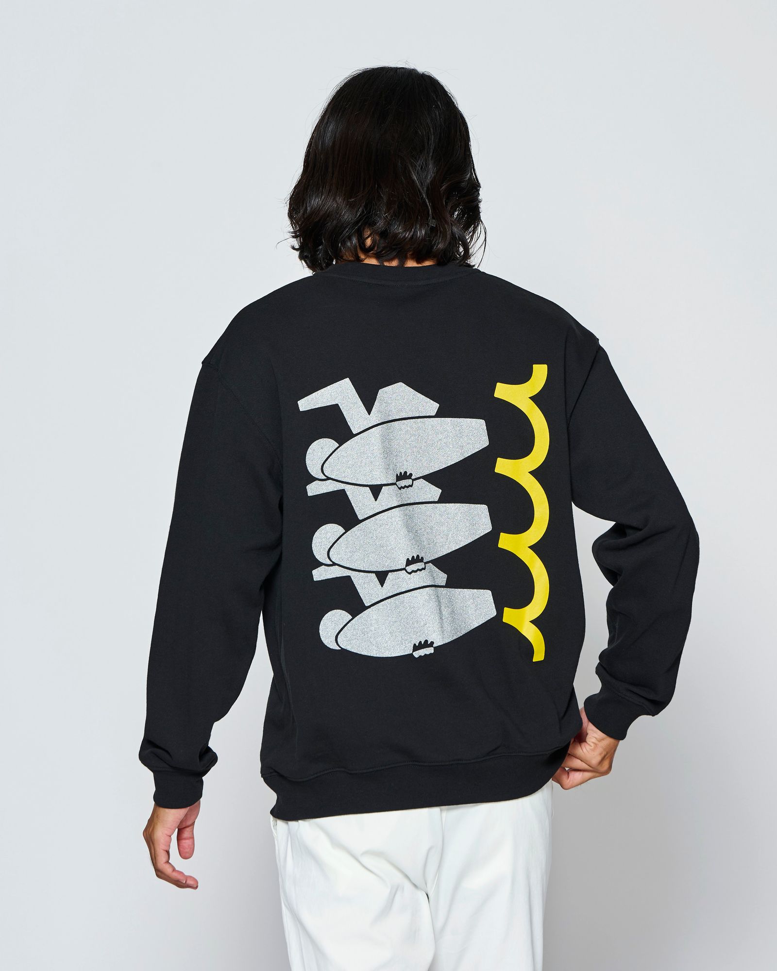 ☆先行予約☆muta MARINE × ACANTHUS  / サーフマンクルーネックスウェット / トレーナー /  Surf Man Crewneck / BLACK【MA2713】