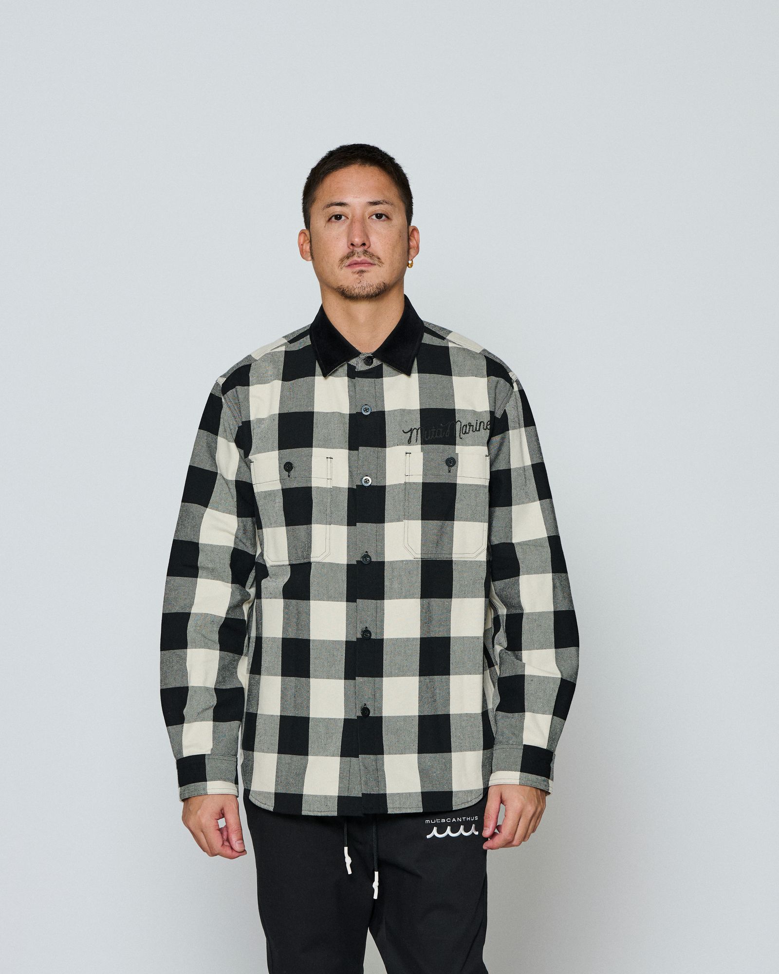 ☆先行予約☆ muta MARINE × ACANTHUS / チェックシャツ / Check Shirts / WHITE CHECK 【MA2668】
