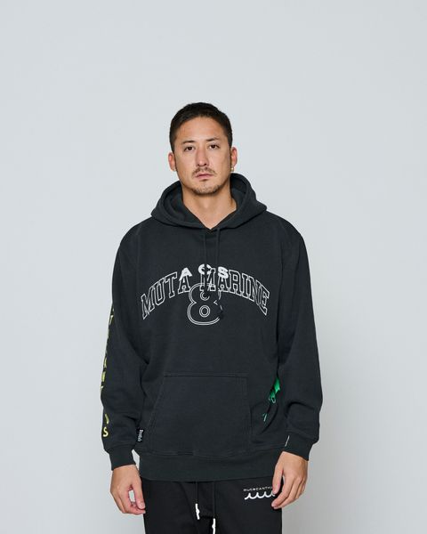 ☆先行予約☆ muta MARINE × ACANTHUS / テストプリントフーディー /パーカー / Test Print Hooded Sweatshirt / BLACK 【MA2656】