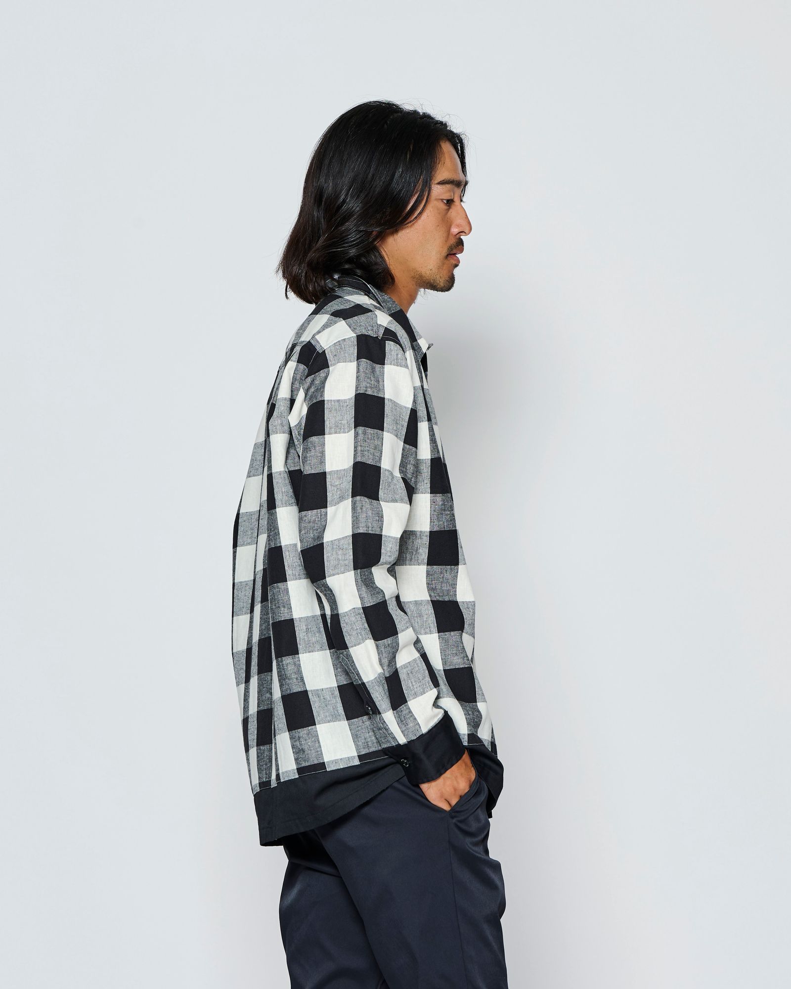 ☆先行予約☆muta MARINE × ACANTHUS  / 配色切替シャツ /  Color Switching Shirt / BLACK【MA2708】