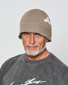 ☆先行予約販売2025年10月下旬～11月下旬頃入荷予定☆ ACANTHUS × muta MARINE / muta Wave Logo Knit Bucket Hat / ニットバケットハット / BEIGE 【MA2543】