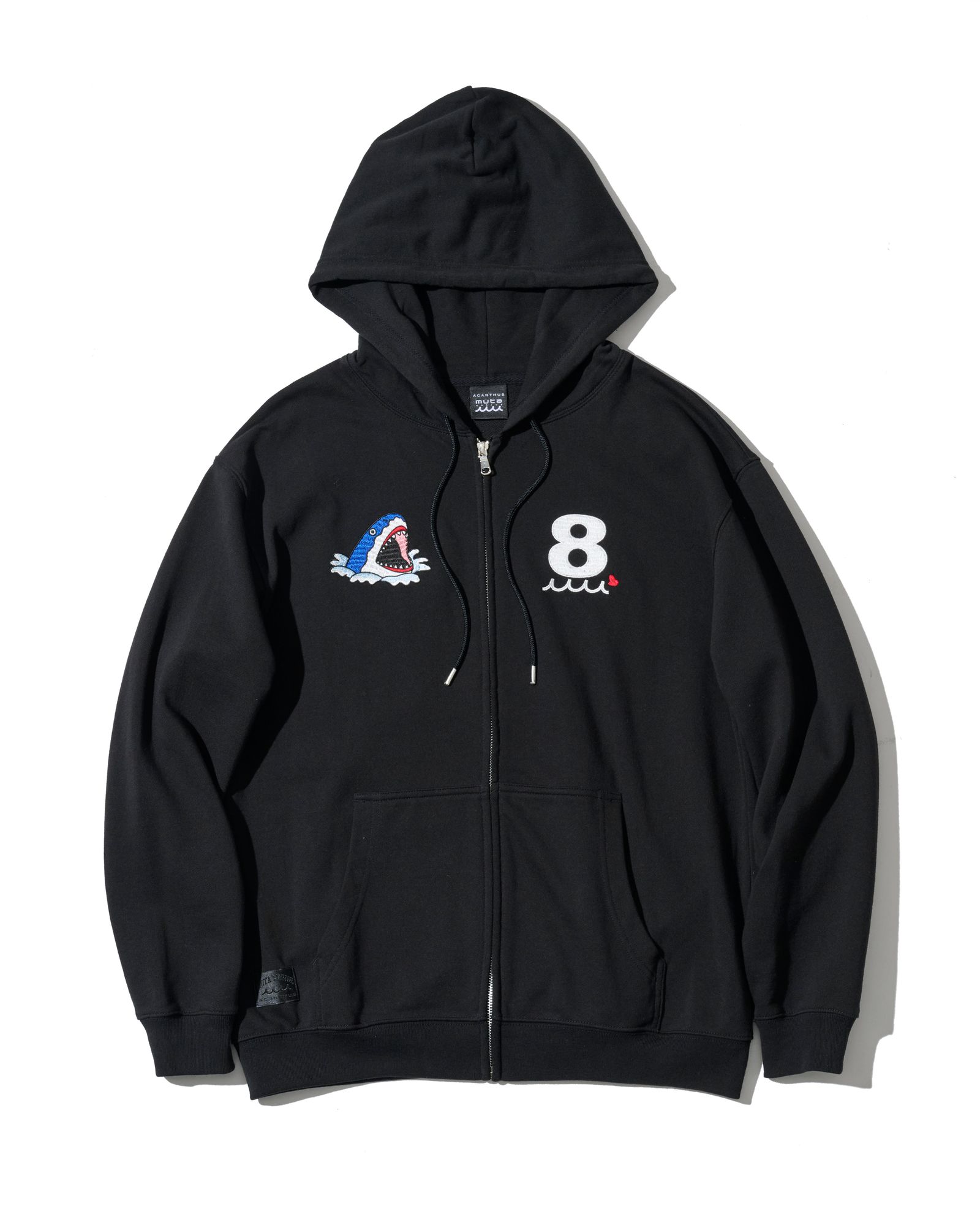 ☆先行予約☆muta MARINE × ACANTHUS  / スーベニアジップアップスウェットフーディー / ジップパーカー /  Souvenir Zip-up Hooded Sweatshirt / BLACK【MA2712】