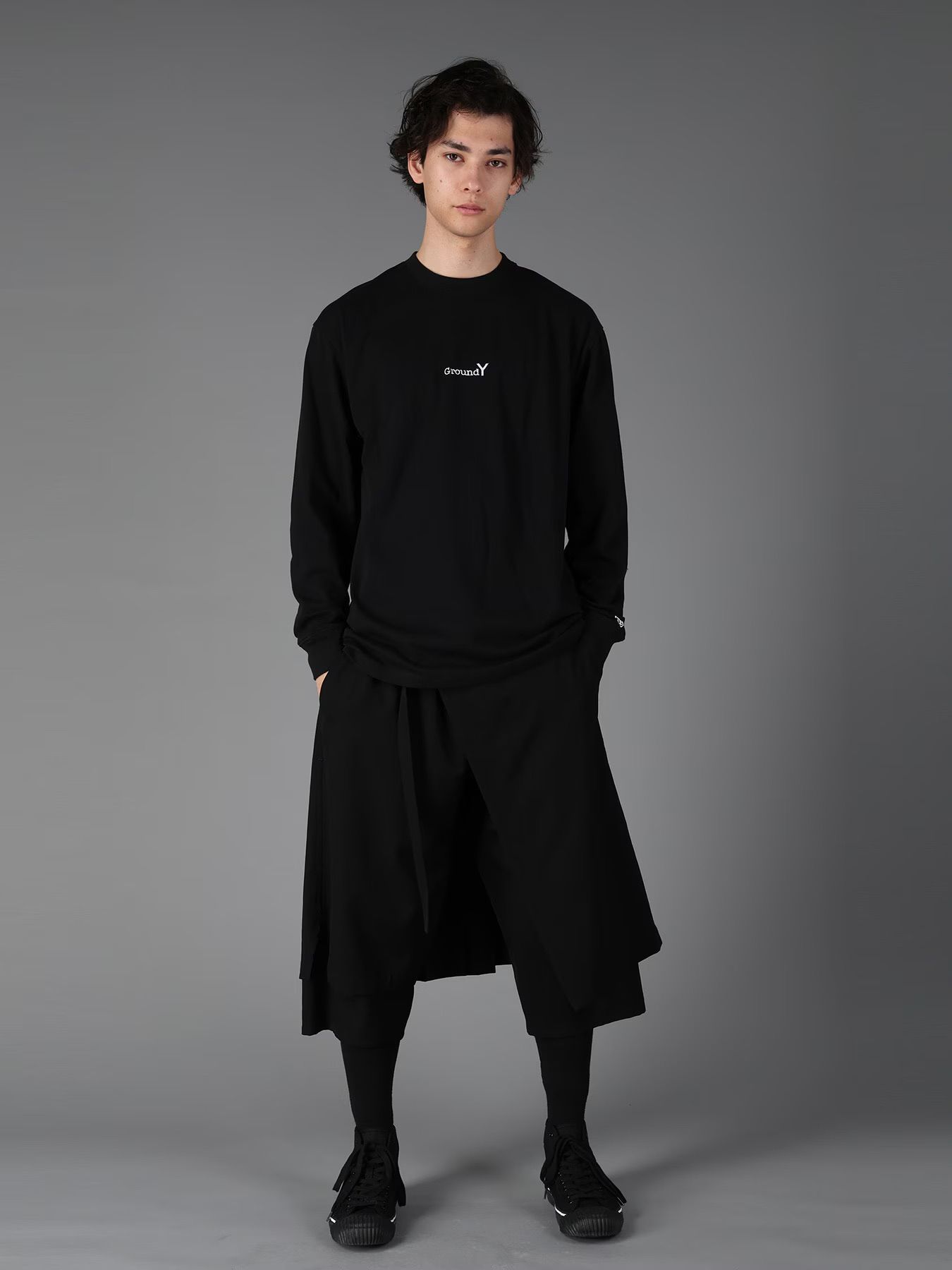Ground Y × NEW ERA LONG SLEEVE T / BLACK [GW-T50-091-1]