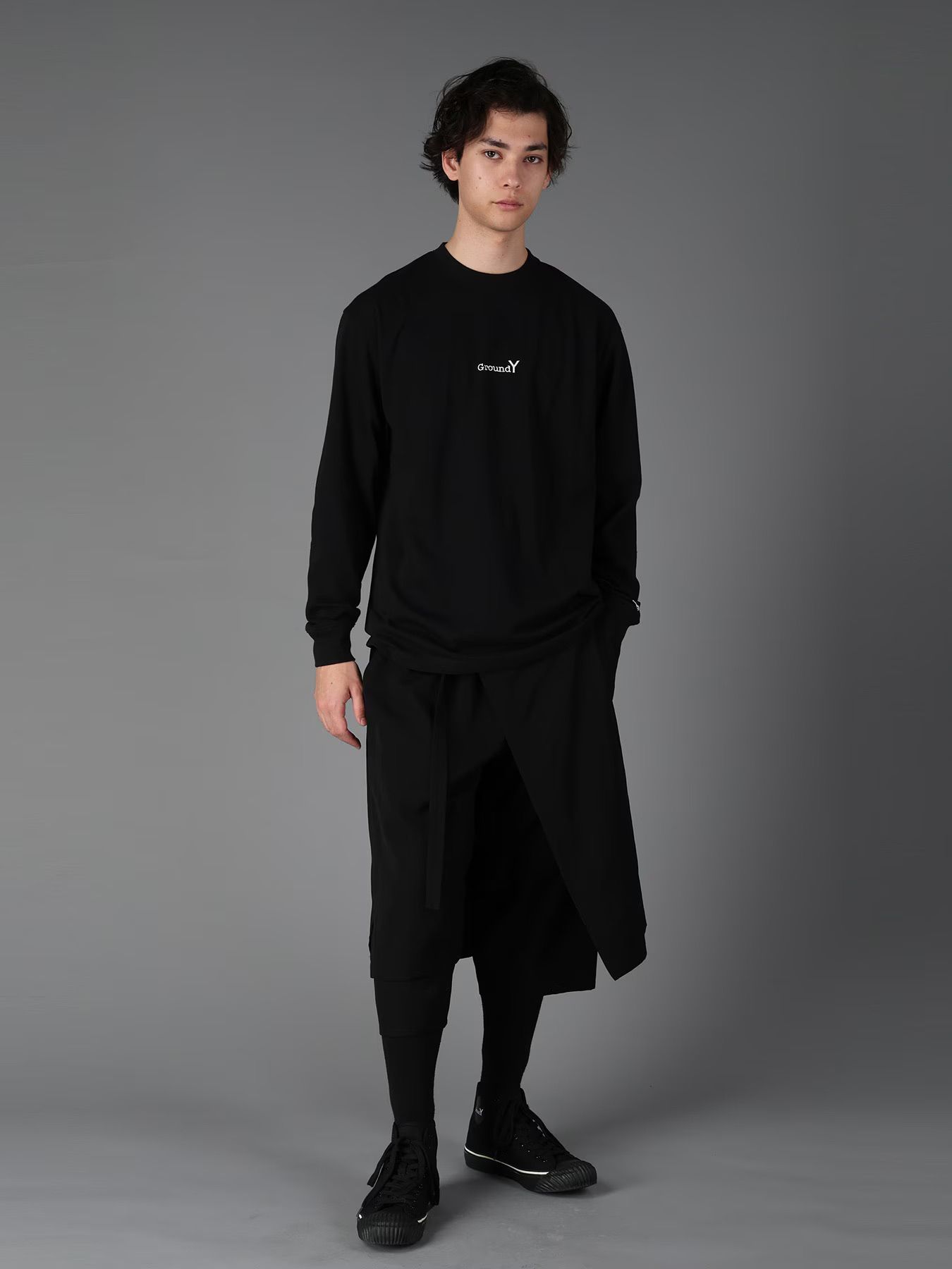 Ground Y × NEW ERA LONG SLEEVE T / BLACK [GW-T50-091-1]