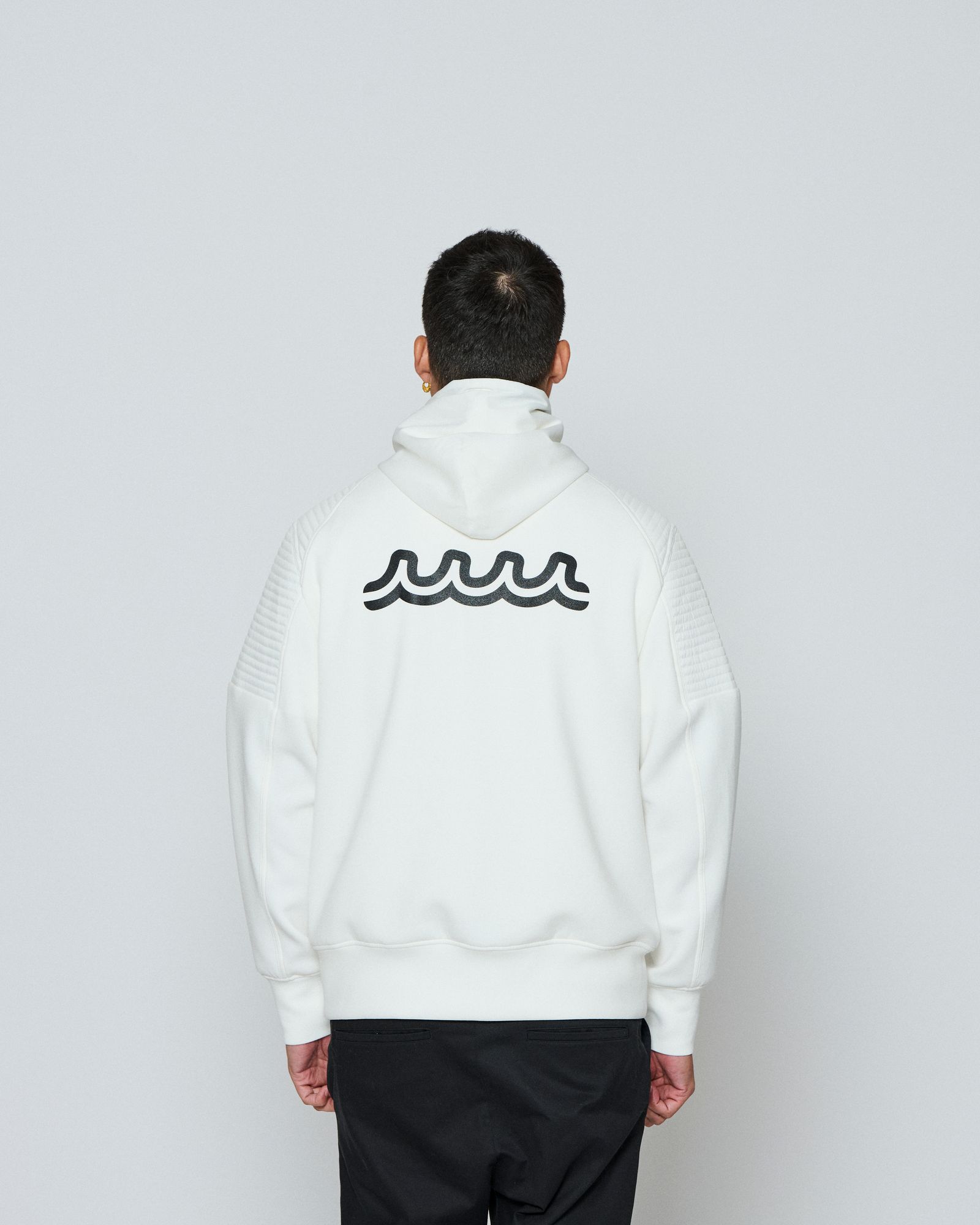 ☆先行予約☆ muta MARINE × ACANTHUS / ジップアップバイカーパーカー / Double-knit Biker parka / WHITE【MA2652】