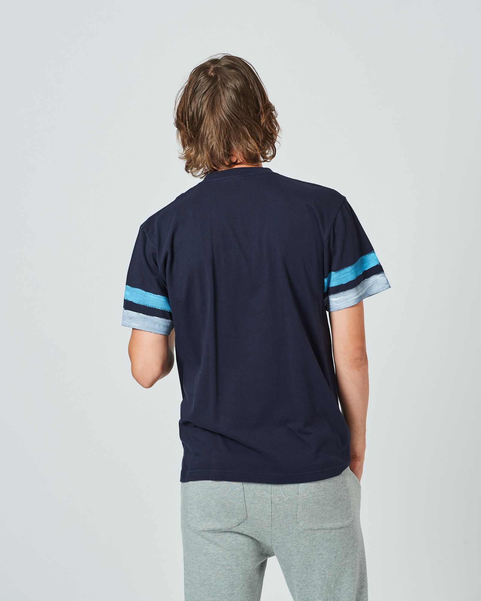 ACANTHUS x muta MARINE / muta Hand Line Paint Tee / ハンドペイントラインTシャツ / NAVY / MA2415
