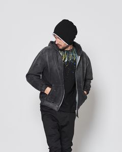 Damaged Zip Up Hooded Sweatshirt / ジップパーカー / FADEDBLACK 【DH2501】