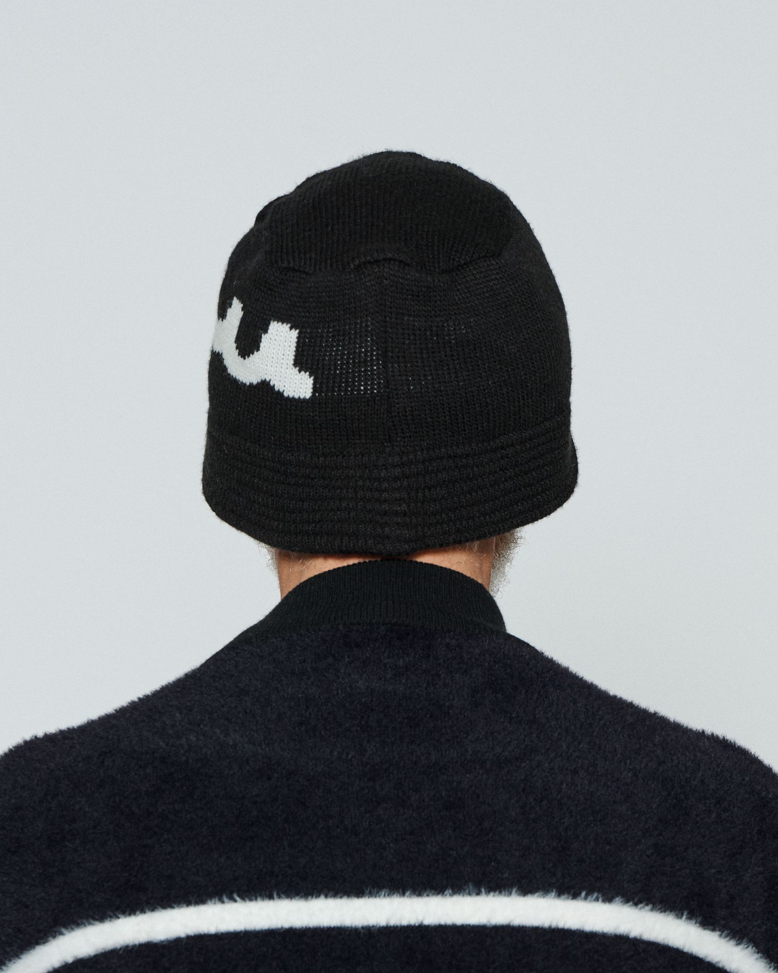 ☆先行予約☆ muta MARINE × ACANTHUS / ニットバケットハット / Wave Logo Knit Bucket Hat / BLACK 【MA2665】