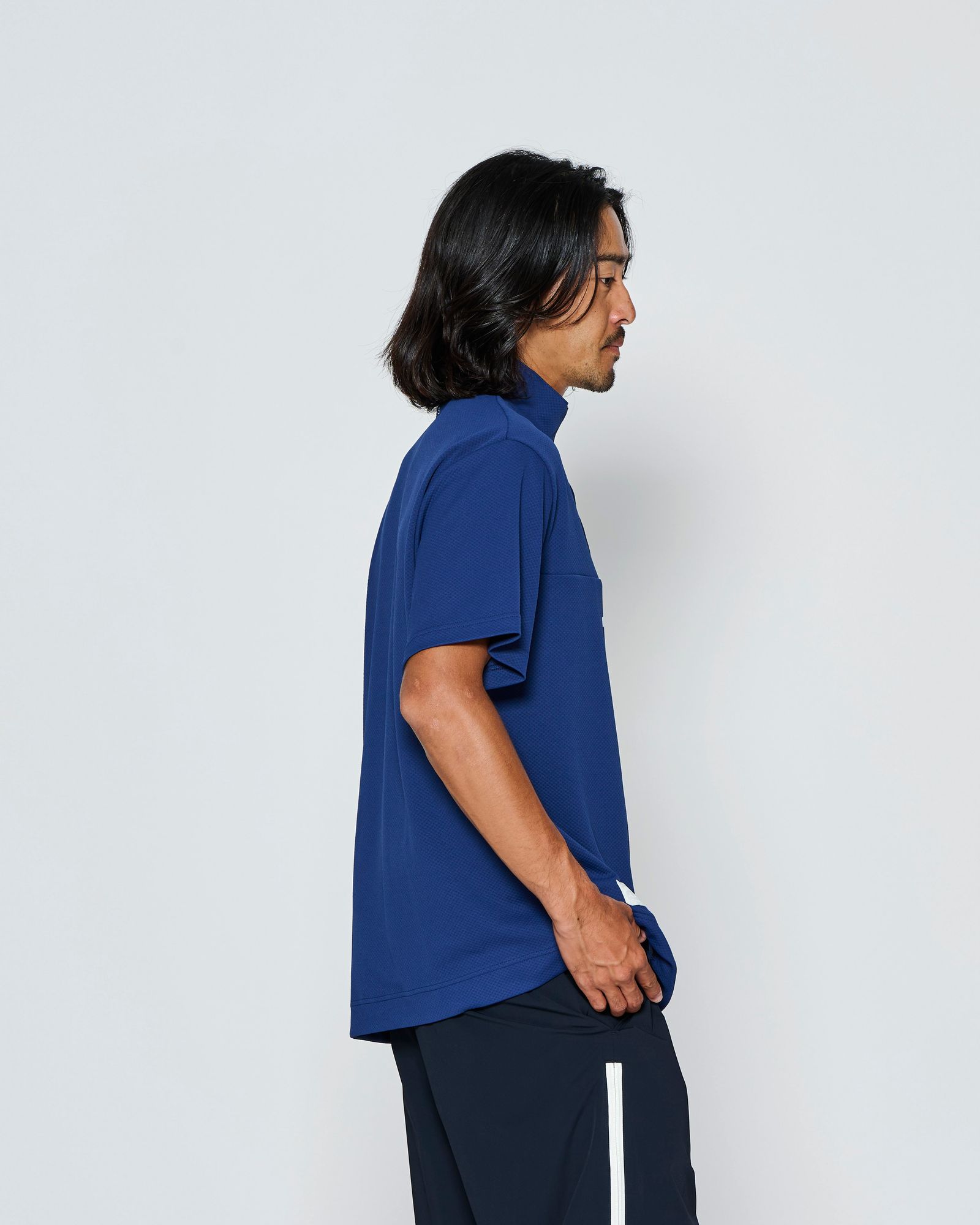 ☆先行予約☆muta MARINE × ACANTHUS  / スタンドカラーS/Sトップ /  Stand Collor S/S Top / NAVY【MA2709】