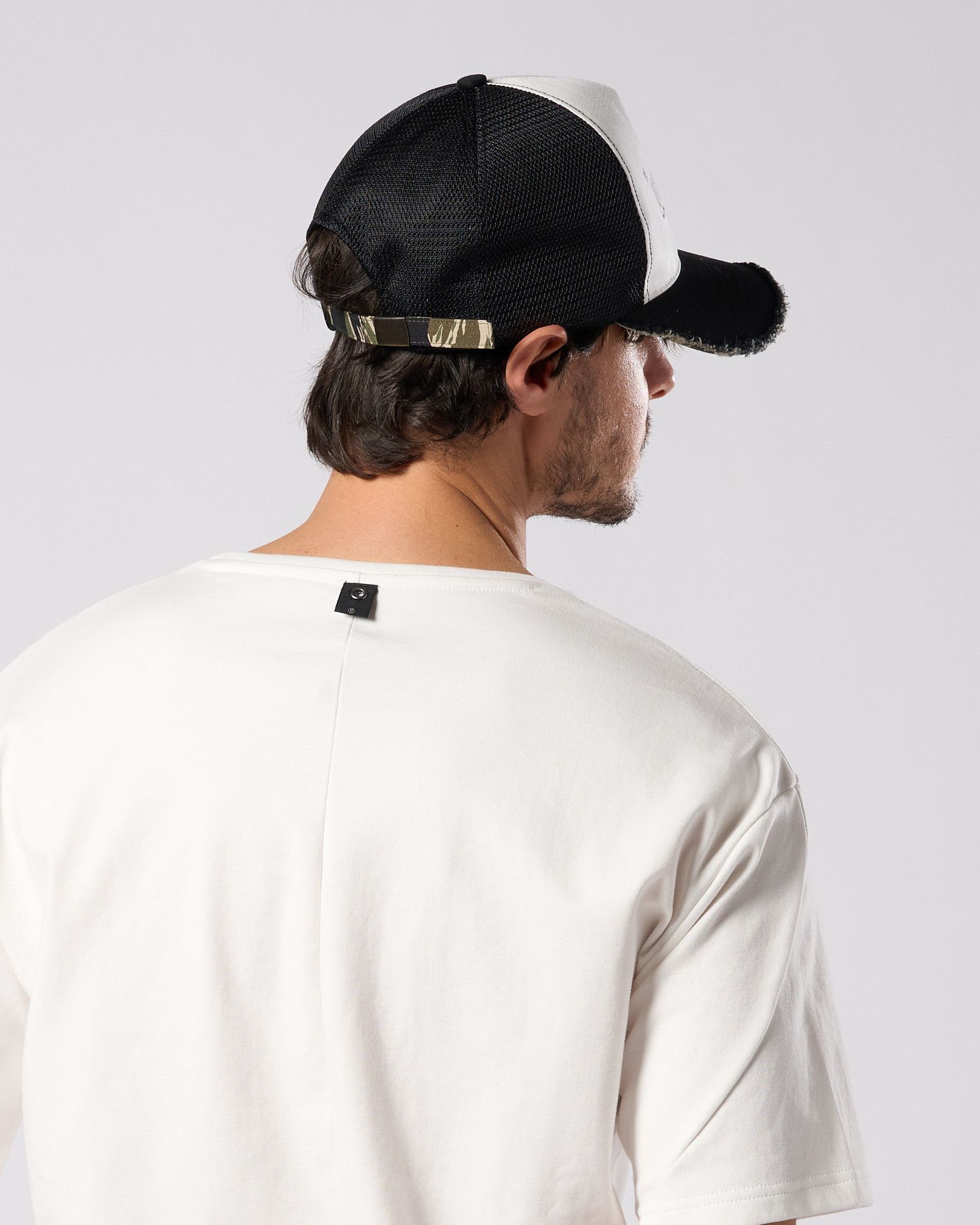 ☆先行予約☆ muta × wjk  / "w"uta カットオフ メッシュキャップ / "w"uta cut-off mesh cap / BLACK x WHITE 【809 mw05i】