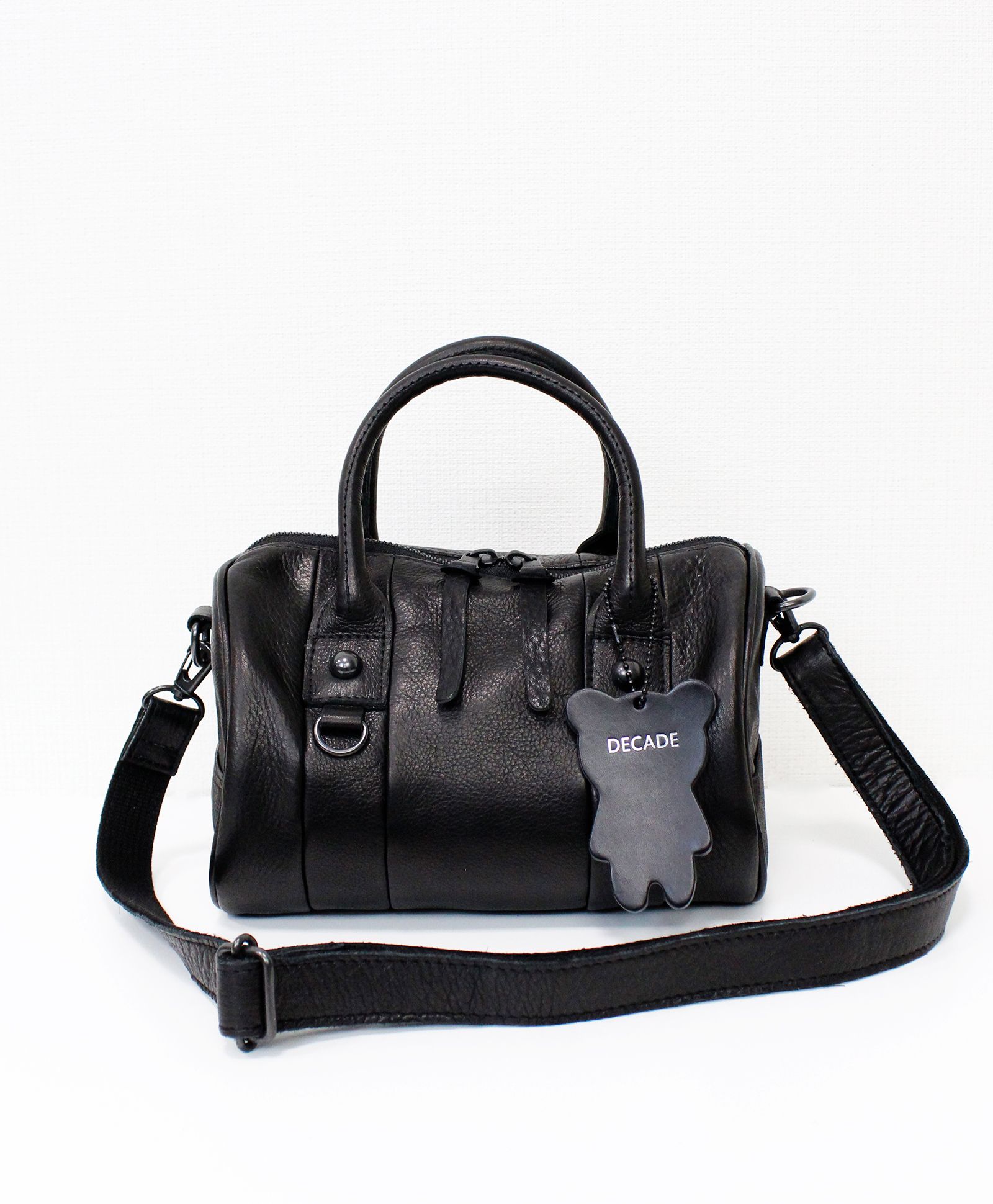 オイルドカウレザー・ミニミニボストンショルダーバッグ / Oiled Cow Leather Mini mini Sholder BOSTON BAG / B-BLACK [DCD-01515 B-BK]