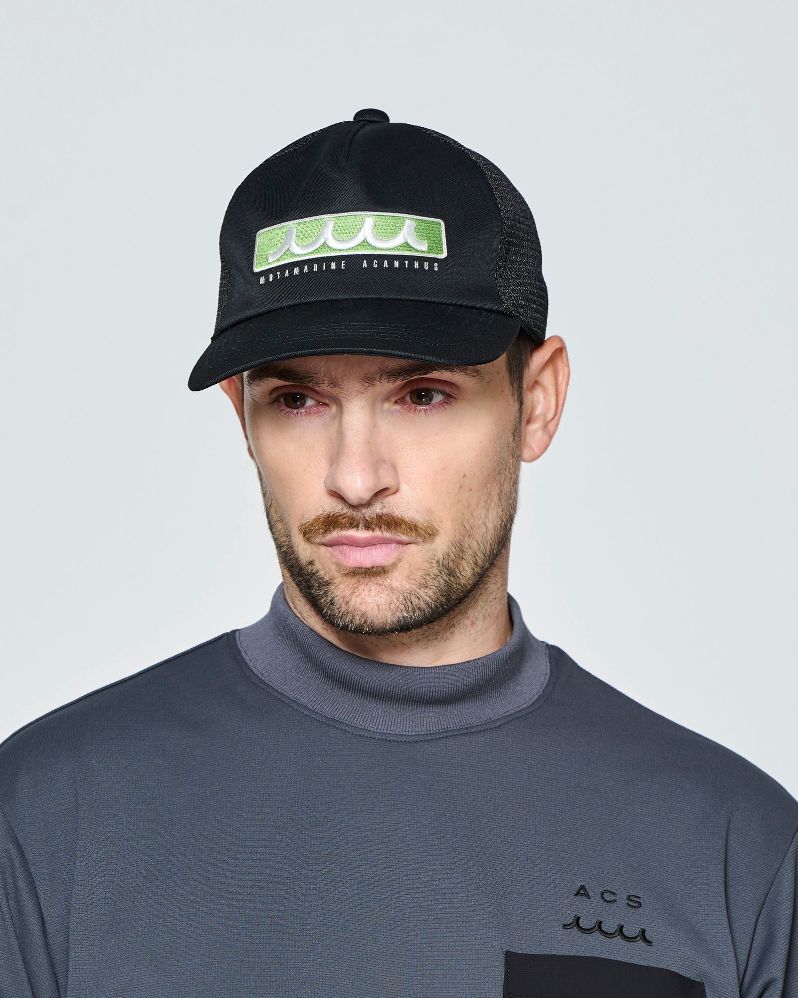 ☆先行予約☆muta MARINE × ACANTHUS  / ボックスロゴメッシュキャップ /  Box Logo Mesh Cap / BLACK【MA2721】