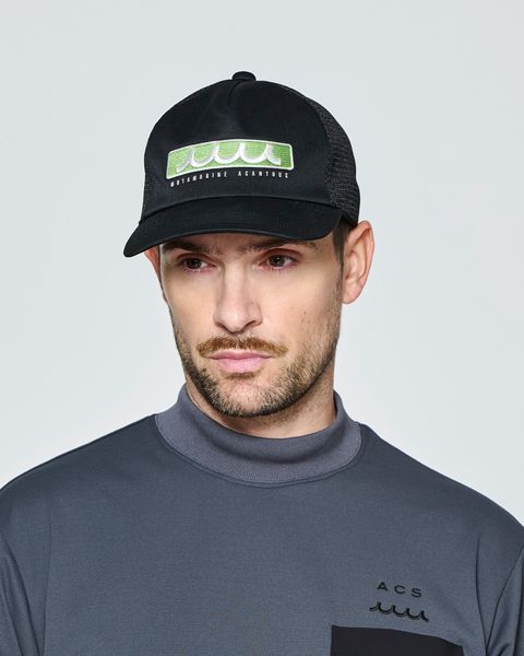 ☆先行予約☆muta MARINE × ACANTHUS  / ボックスロゴメッシュキャップ /  Box Logo Mesh Cap / BLACK【MA2721】