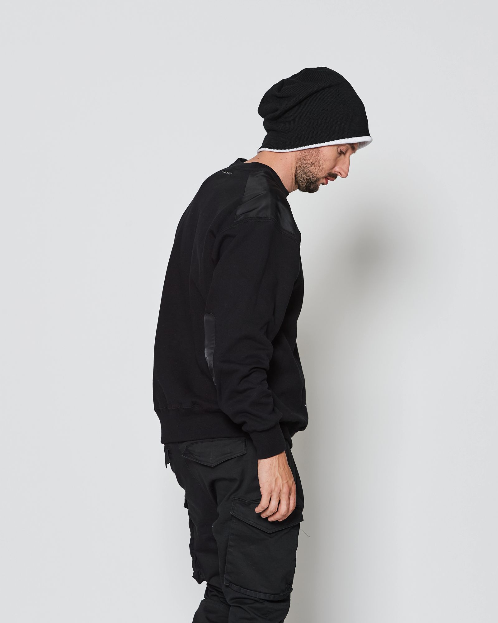 ACANTHUS / Elbow Patch Sweat / スウェット / BLACK 【HJ2503】