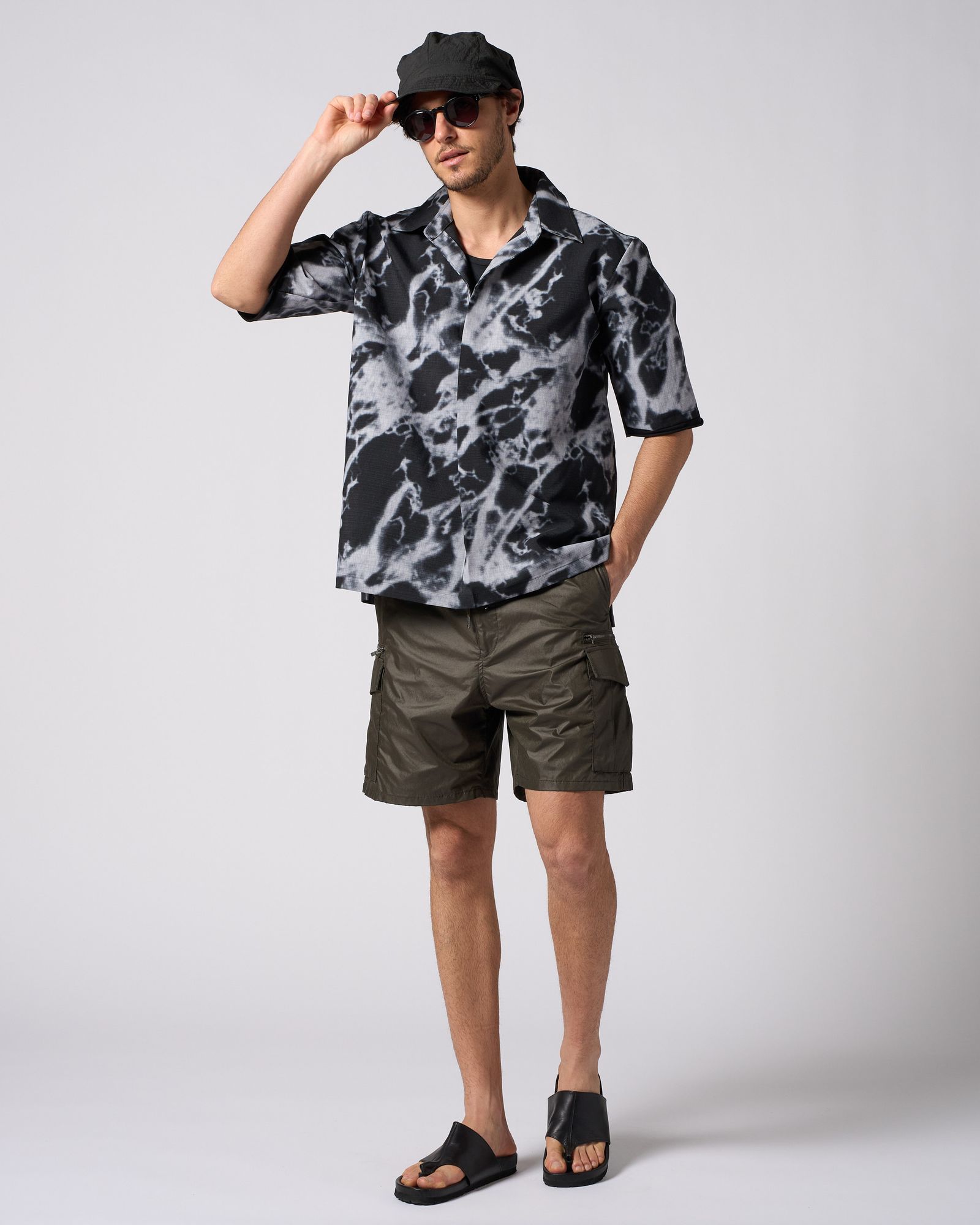 ☆先行予約☆ スキッパー シャツハーフスリーブシャツ /  skipper shirt H/S / MONO PRINT [4907 pe49i]