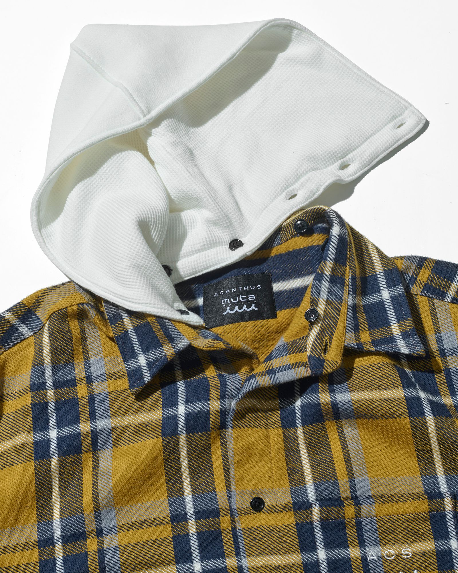 ☆先行予約販売2025年8月下旬～9月下旬頃入荷予定☆ ACANTHUS × muta MARINE / muta Hooded Flannel Shirts / シャツジャケット / YELLOW 【MA2532】