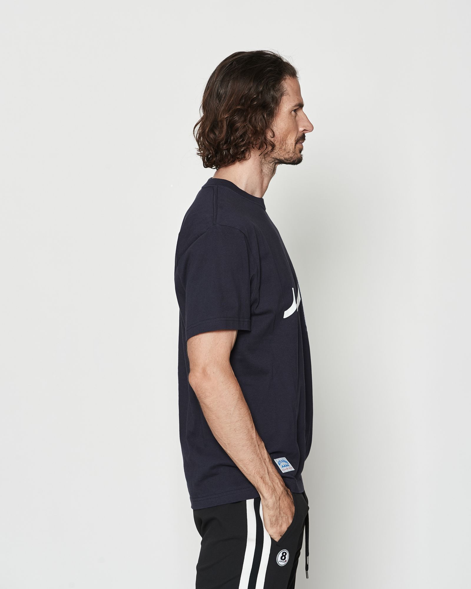 ☆先行予約☆muta MARINE × ACANTHUS  / メッシュトリミングポケットTシャツ  /  Mesh Trimming Pocket Tee / NAVY【MA2615】