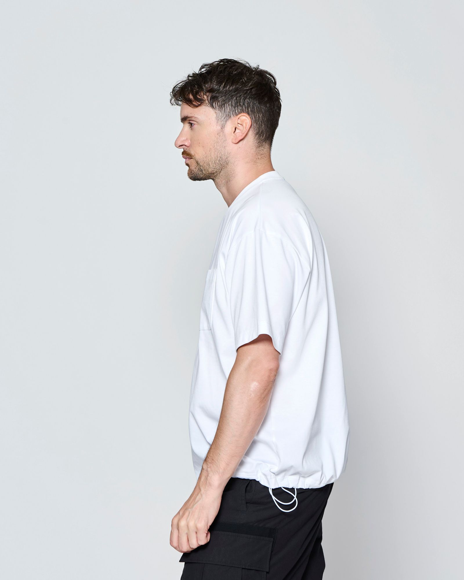 ☆先行予約☆ ドローストリング ポケットTシャツ  /  Drawstring Pocket Tee / WHITE【CT2707】
