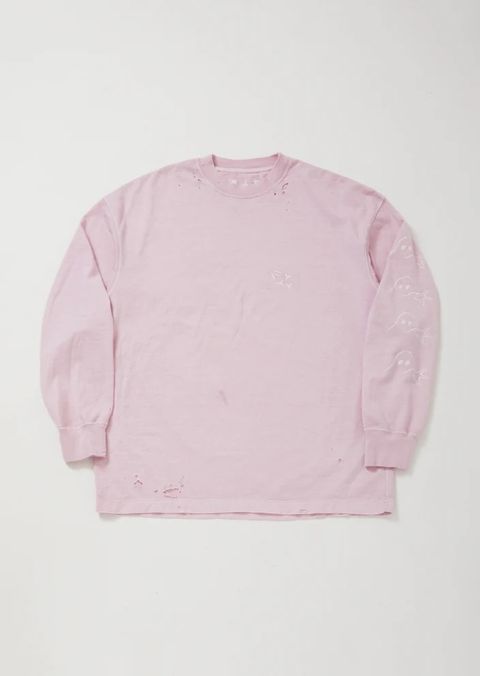 KREVA×GHOST ALMOSTBLACK / DAMEGE DYEING LONG SLEEVE T HAKUTOU / PINK [KRVGAB-C-3-2]