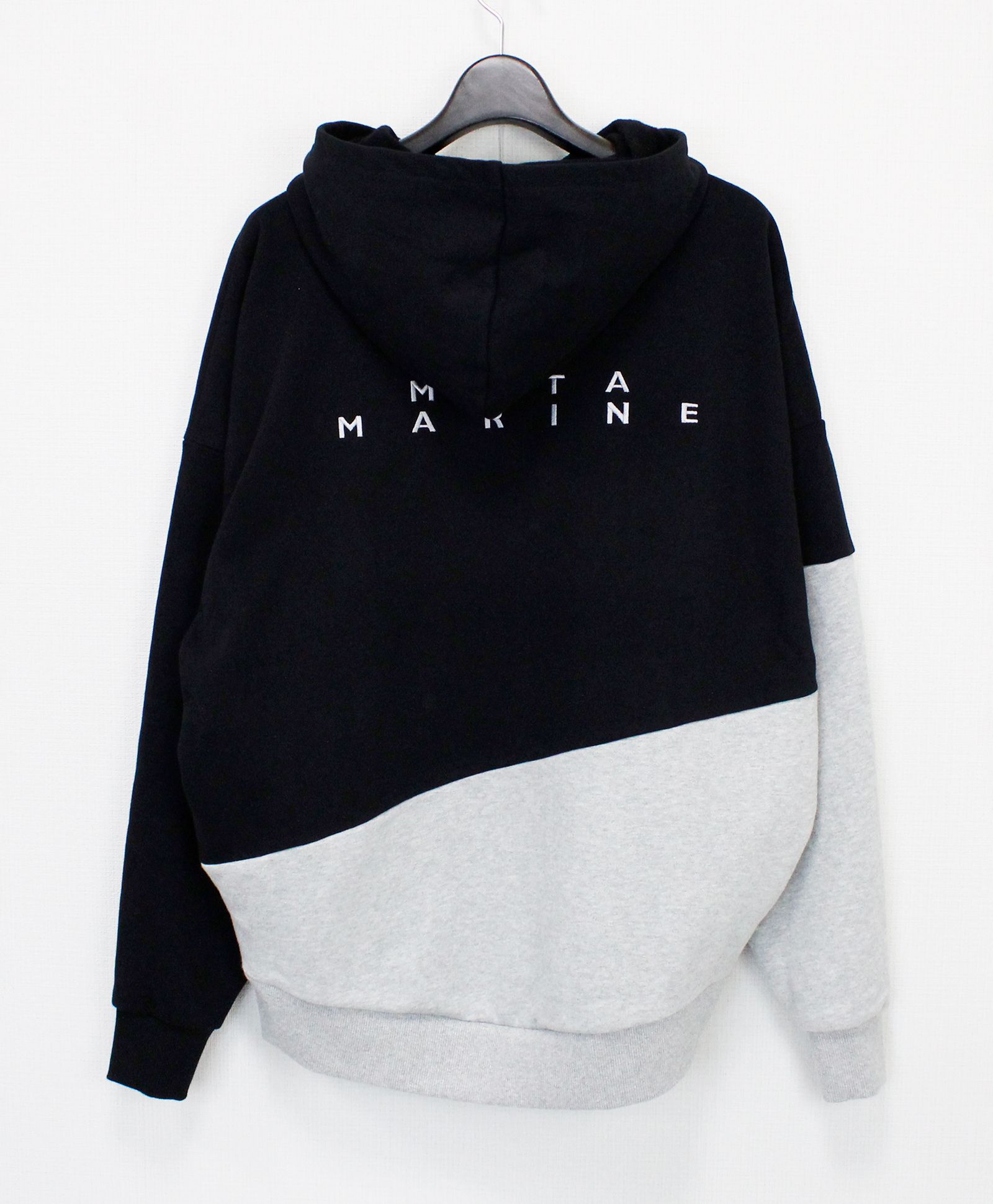 ユニセックス /  BIG プルオーバーパーカー (バイカラー) / ブラック [MMSG-241215]