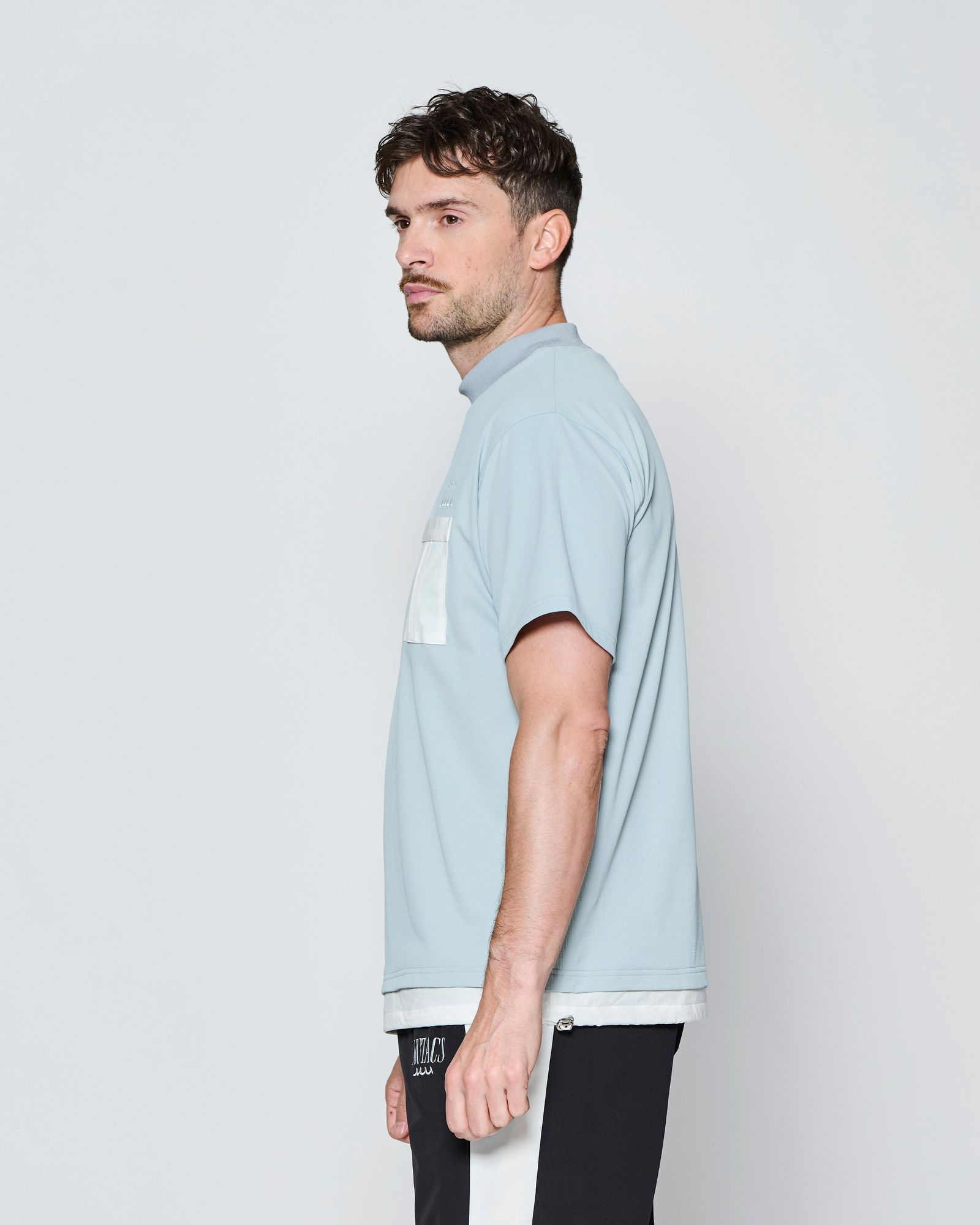 ☆先行予約☆muta MARINE × ACANTHUS  / メッシュモックネック半袖Tシャツ /  Mesh Mockneck S/S Top / GREY【MA2714】