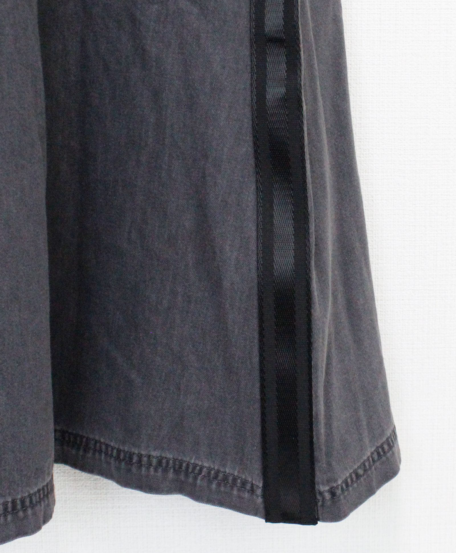 ソフトデニム x ポンチ切替 L/S ワンピース /  ブラック x ブラック  [bc609304]