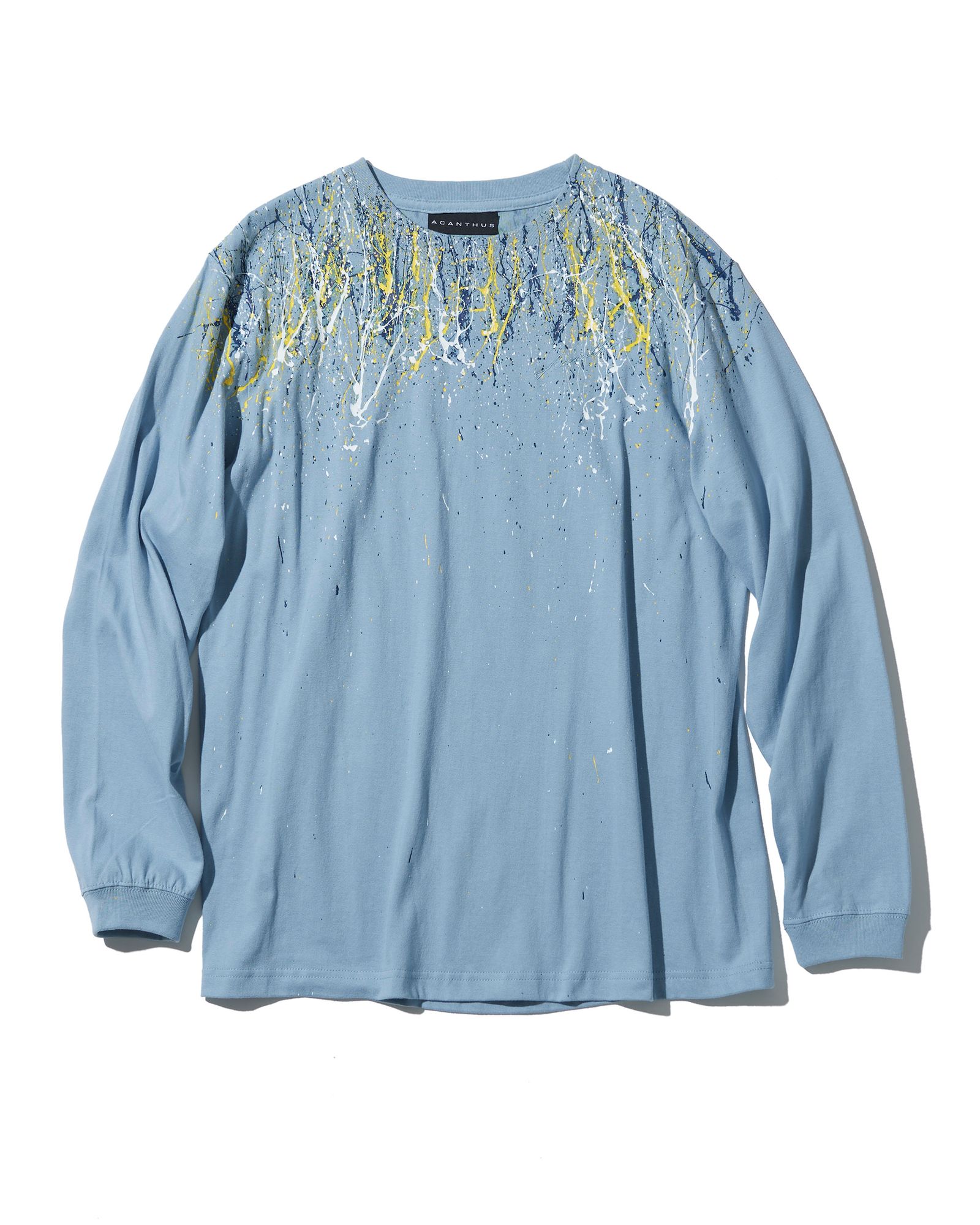 ACANTHUS / Splash paint L/S Tee / ロンT / SAX 【CT2509】