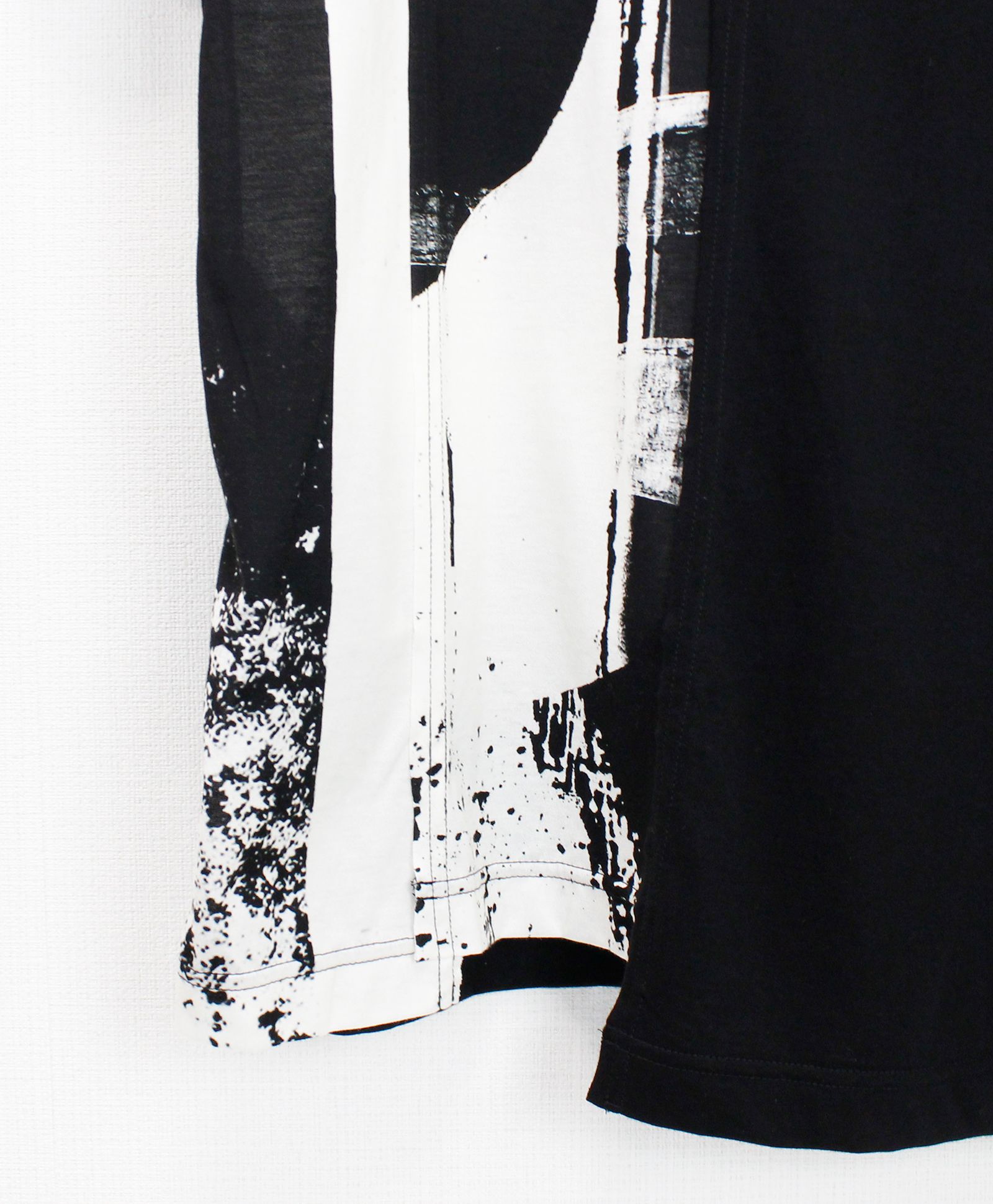 SILKETTE JERSEY NUMBER PATTERN TSUJIKIRI SHORT SLEEVED T-SHIRT / BLACKxWHITE [GL-T11-013-1-03]