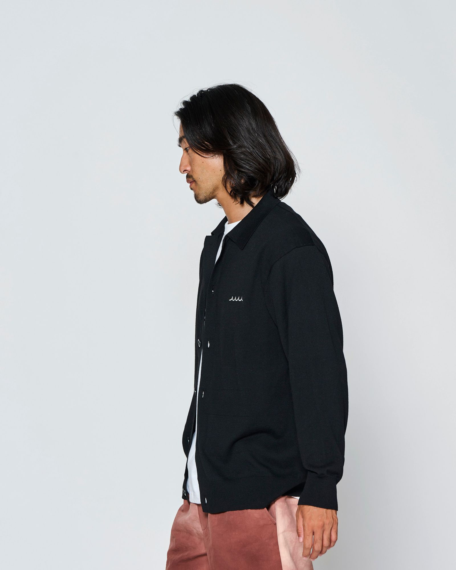 ☆先行予約☆muta MARINE × ACANTHUS  / ニットカーディガン / muta knit cardigan / BLACK【MA2725】