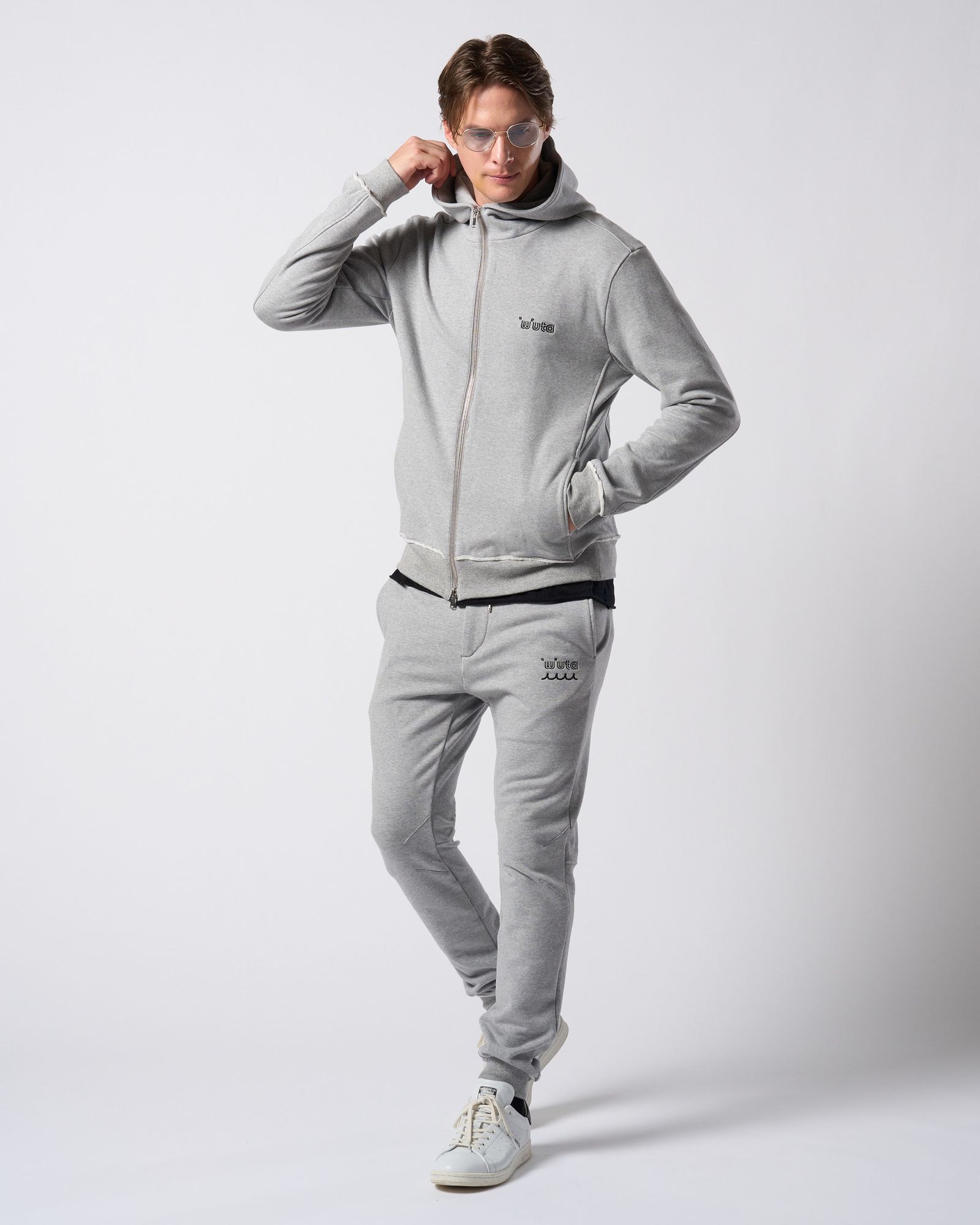 ☆先行予約☆ muta × wjk  / 高密度ストレッチ裏毛リブスウェットパンツ / super urake rib sweat pants / T.GRAY[503 mw07j]