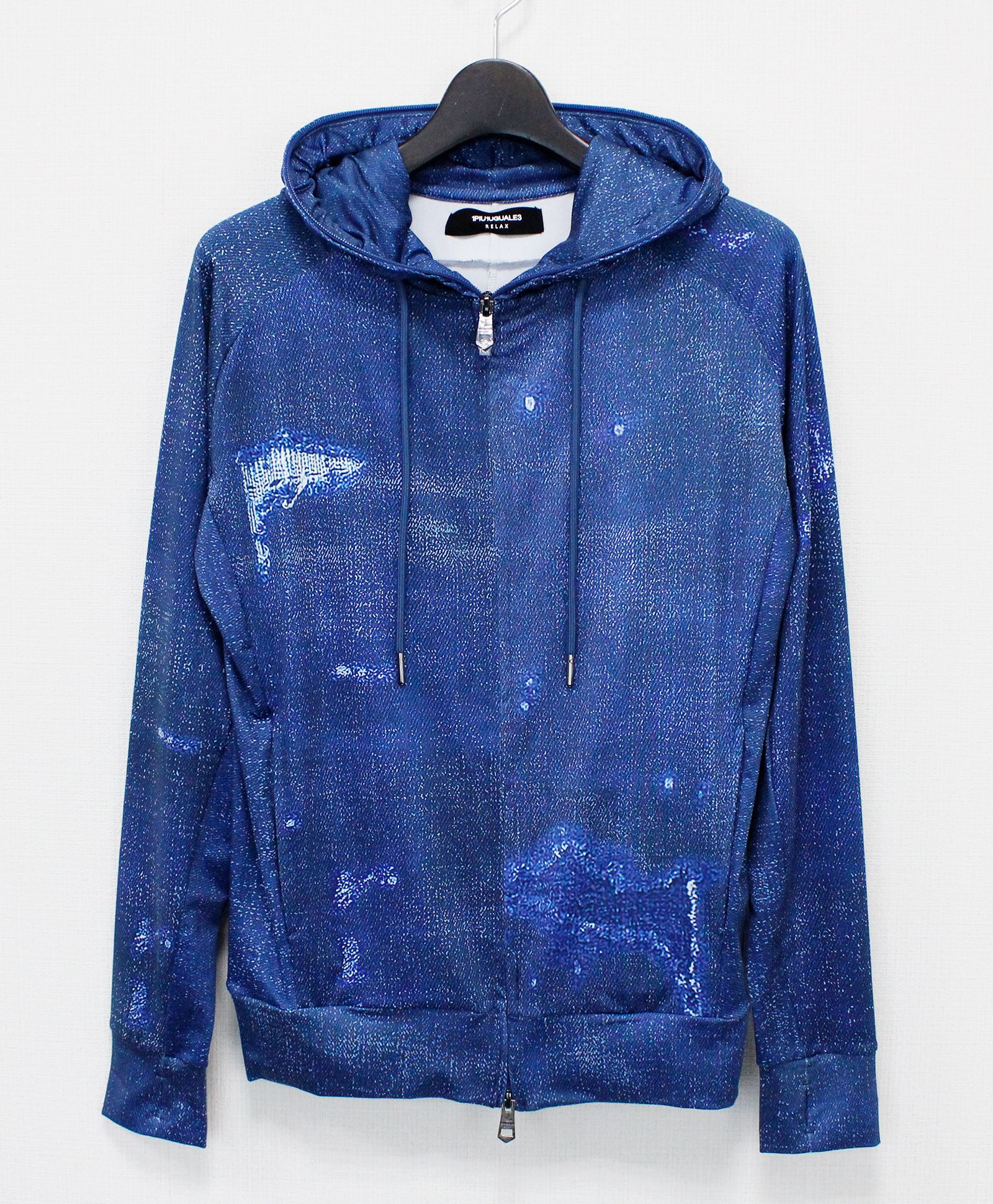 ダメージデニムラッシュガードパーカー / インディゴ【USO-26043】