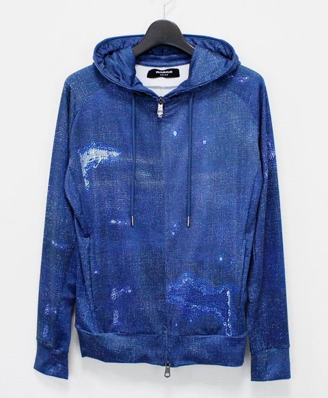 ダメージデニムラッシュガードパーカー / インディゴ【USO-26043】