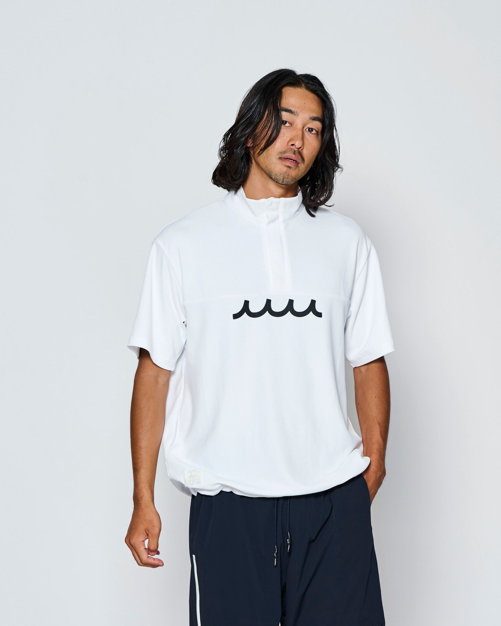☆先行予約☆muta MARINE × ACANTHUS  / スタンドカラーS/Sトップ /  Stand Collor S/S Top / WHITE【MA2709】