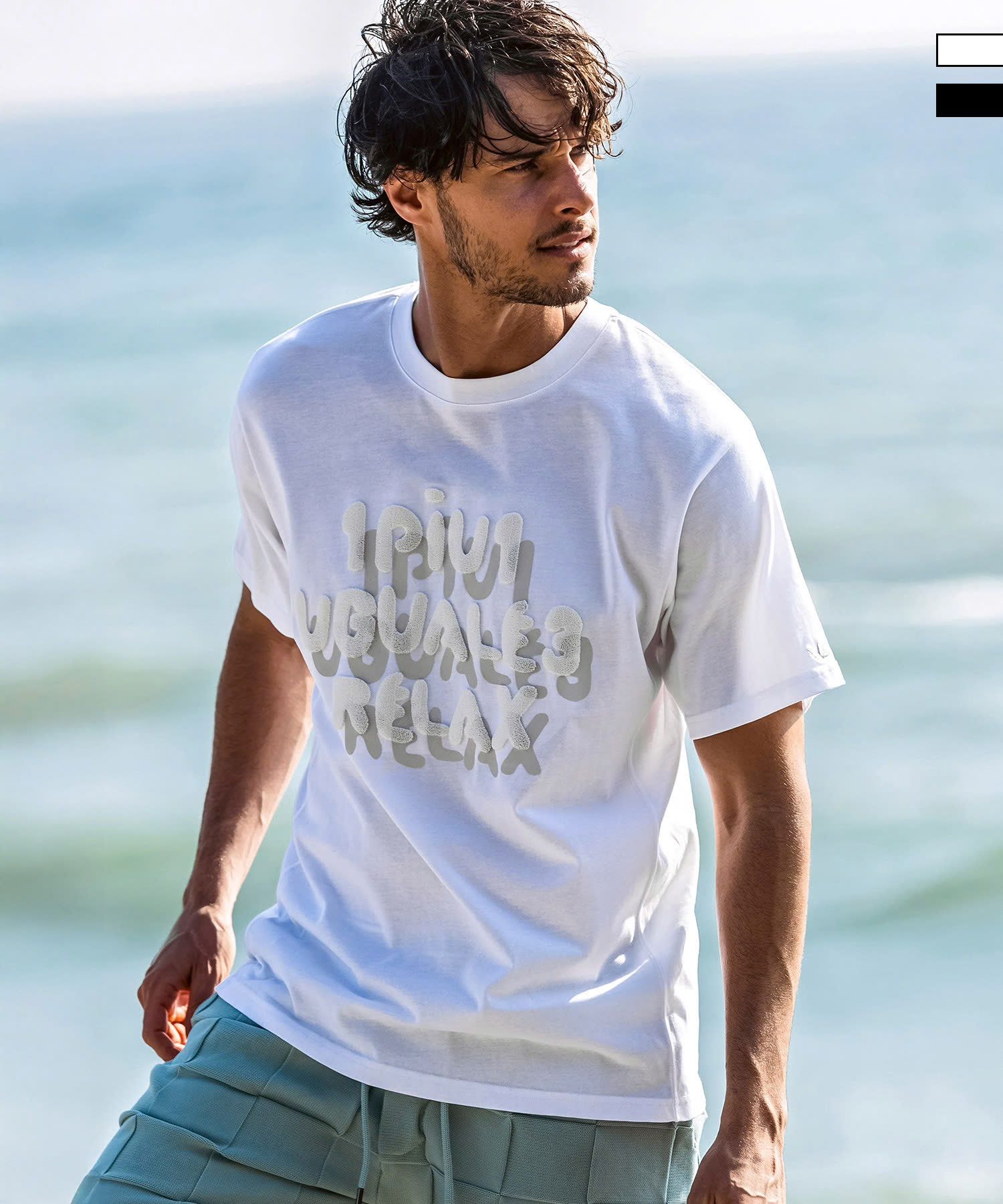 シャドウロゴ半袖Tシャツ / ホワイト【UST-26005】