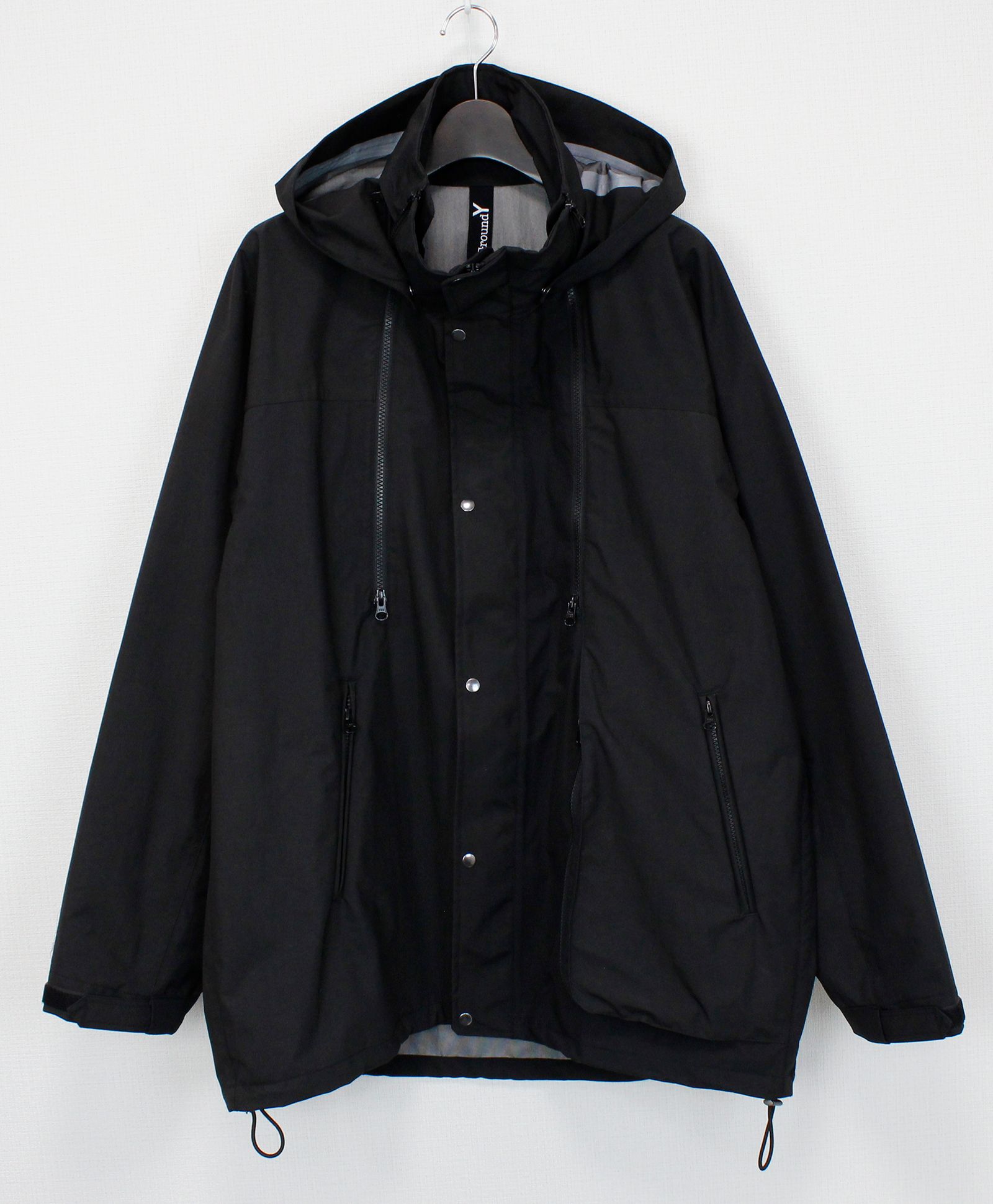 Ground Y - 3 LAYERED CLOTH GUSSET MOUNTAIN HOODIE / BLACK [GJ-J04