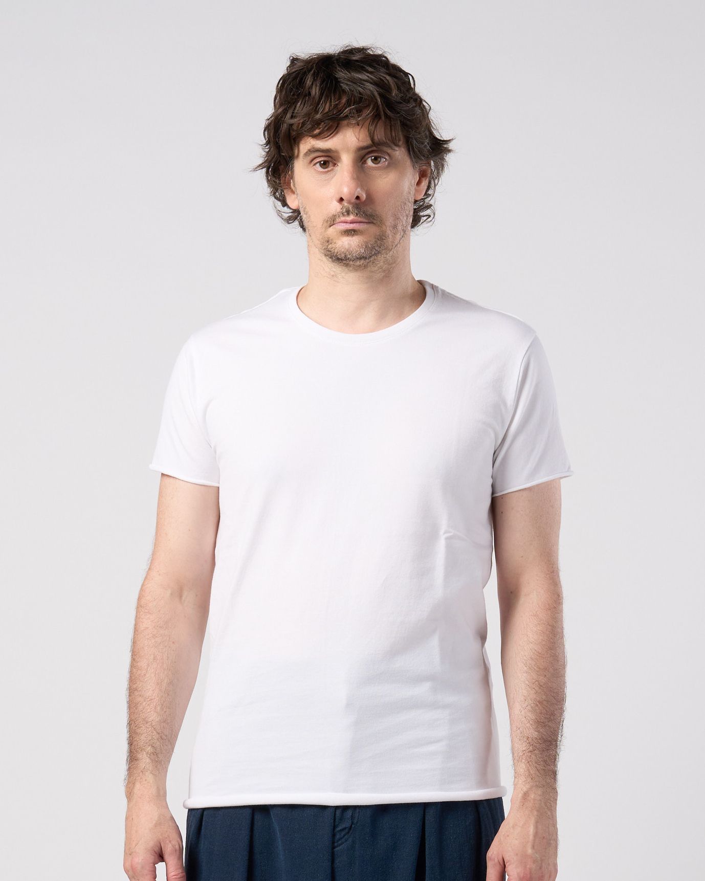 ☆先行予約☆ wjk  / スリムカットオフクルーネック半袖Tシャツ / slim cut-off crew-neck S/S / white【7003 js01k】
