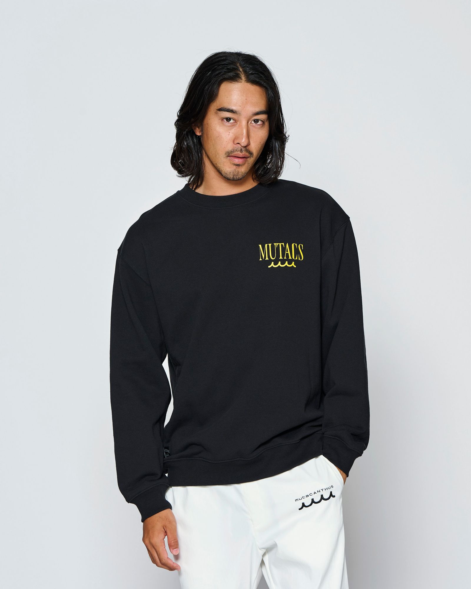 ☆先行予約☆muta MARINE × ACANTHUS  / サーフマンクルーネックスウェット / トレーナー /  Surf Man Crewneck / BLACK【MA2713】