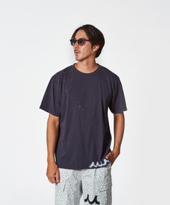 ACANTHUS × muta MARINE / muta Washed Hand Paint Tee / ハンドペイントTシャツ / NAVY 【MA2512】