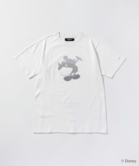 【ミッキーマウス】ラインストーンシルエット半袖Tシャツ / ホワイト 【UST-26093】