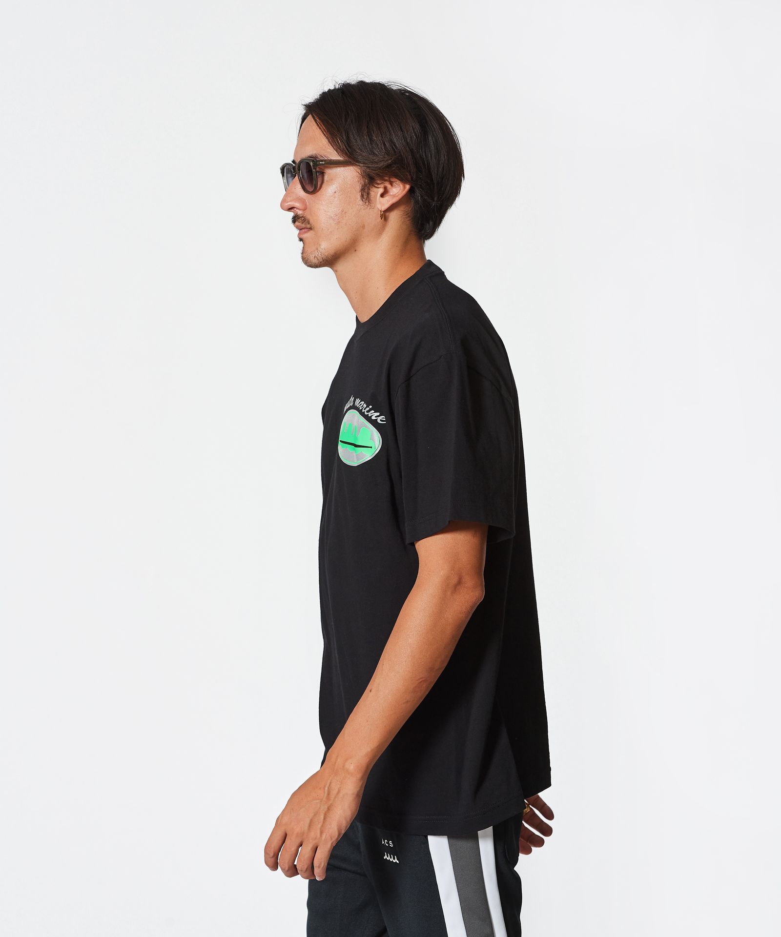 ACANTHUS × muta MARINE / muta Circle Logo Trimming Pocket Tee / トリミングポケットTシャツ / BLACK 【MA2516】